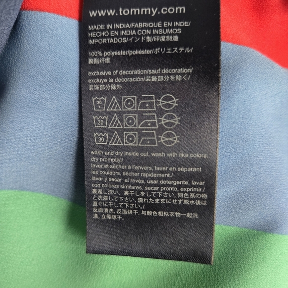 Tommy Hilfiger Colorful Striped Light And Sheer Sleeveless Blouse Size Medium - Picture 4 of 4